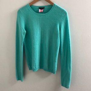 HOLT RENFREW aqua blue cashmere sweater LIKE NEW
